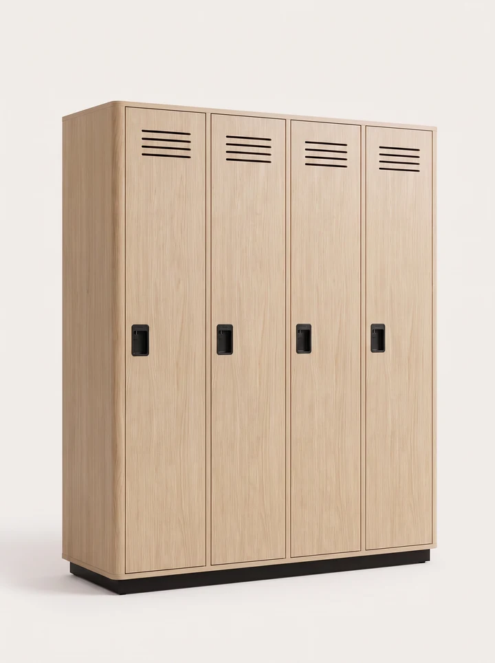 Nest laminate Locker Bank render